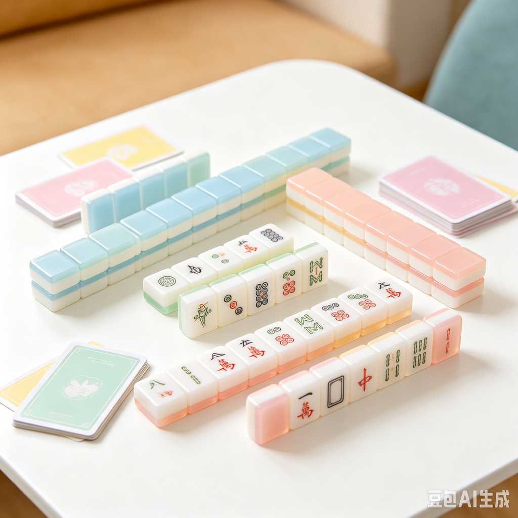 gradient blue mahjong tiles